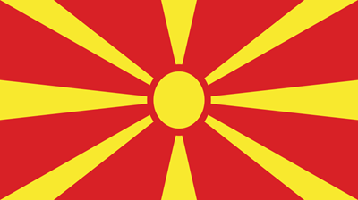 The flag of North Macedonia