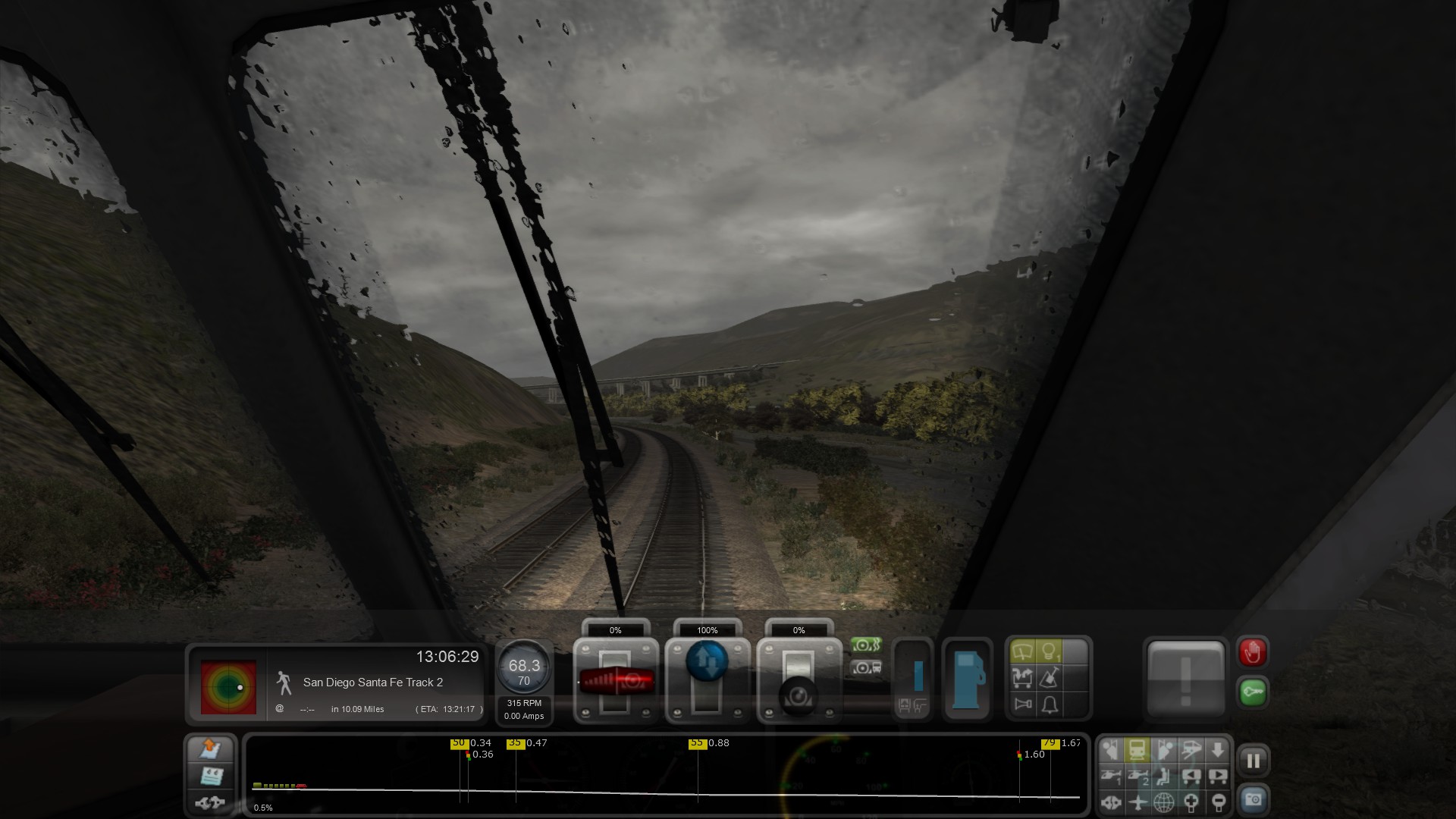 Pacific Surfliner - Oceanside to San Diego, stormy weather