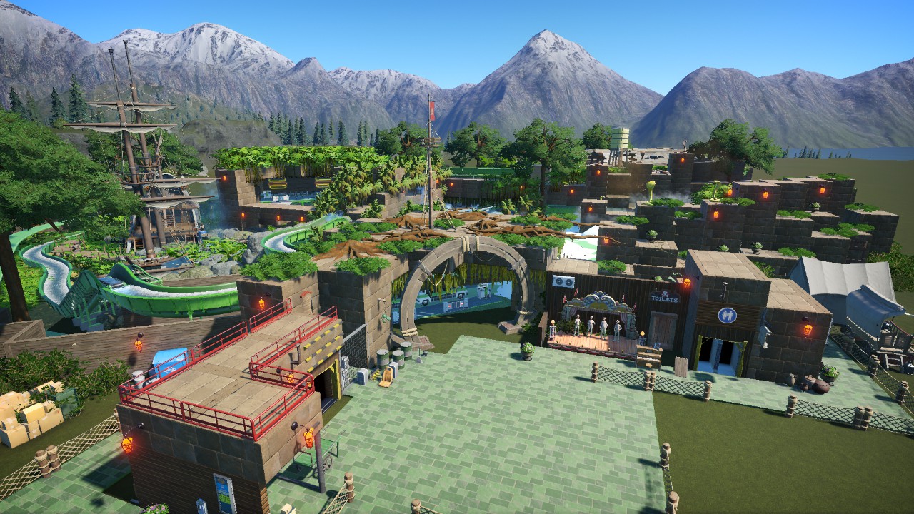 Jurassic Park, Mini theme park,  Water, log and Mini bus