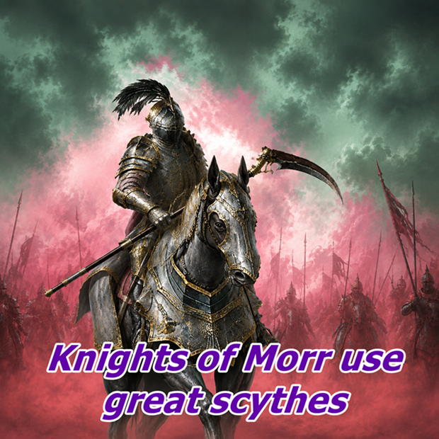 Knights of Morr use great scythes