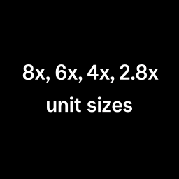 For 634 Fire & Swords | 8x, 6x, 4x, 2.8x Unit sizes