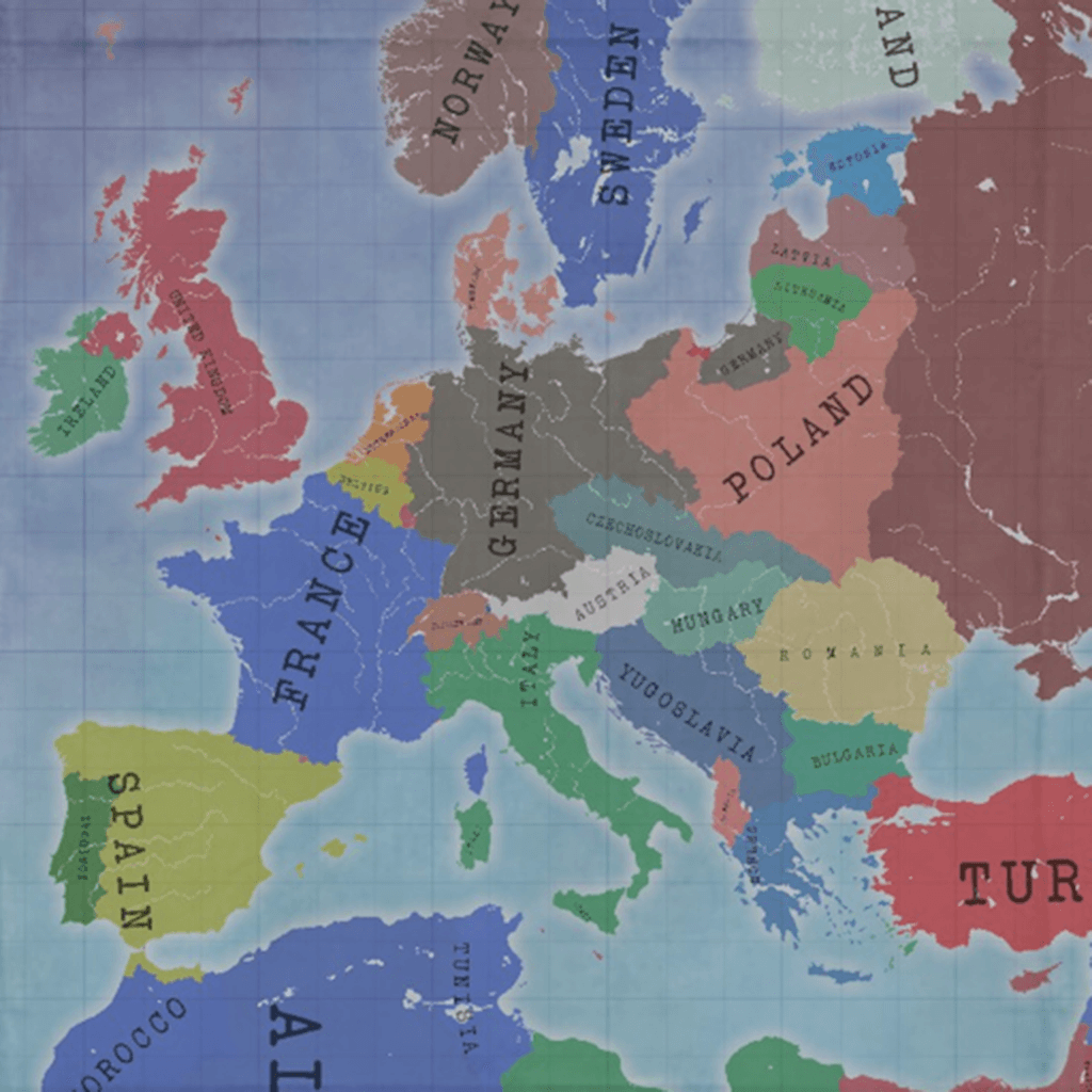 HOI3 style, paper map