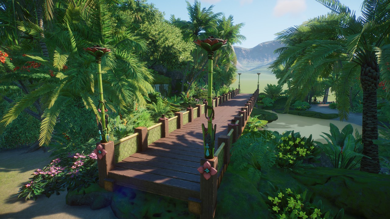 Tropical Oasis with Waterfalls