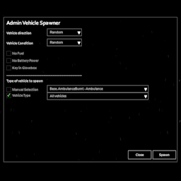 Admin Vehicle Spawner – Project Zomboid Mod