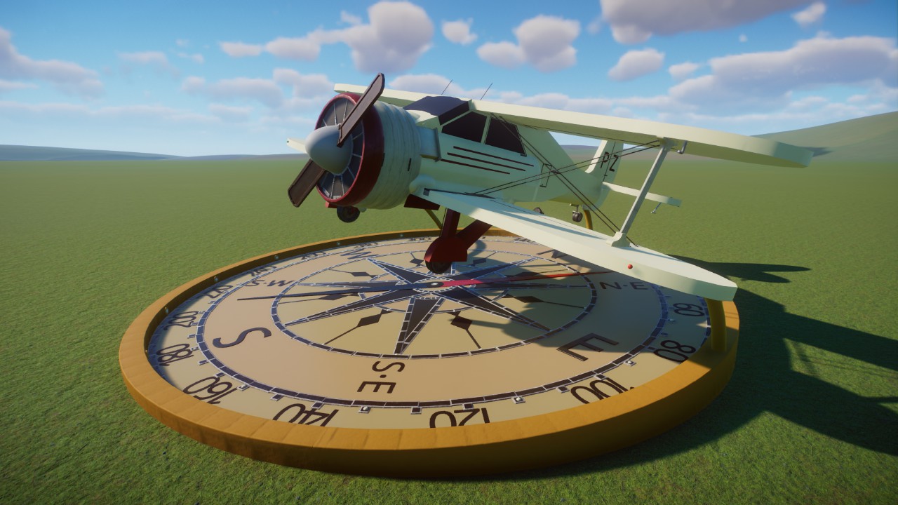 Adventure Theme - Airplane and Compass Statue