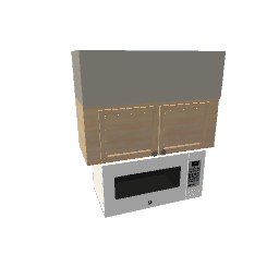 75cm Wide Hanging Cabinet - Center - With Microwave