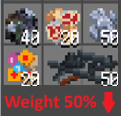 Weight reduce 50% (scrap)
