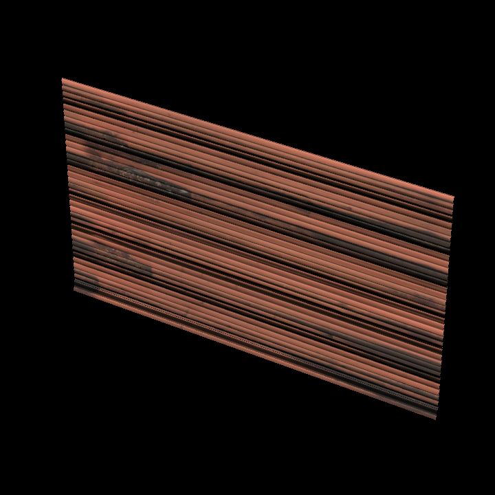 Corrugated wall 3x1 rusty #7