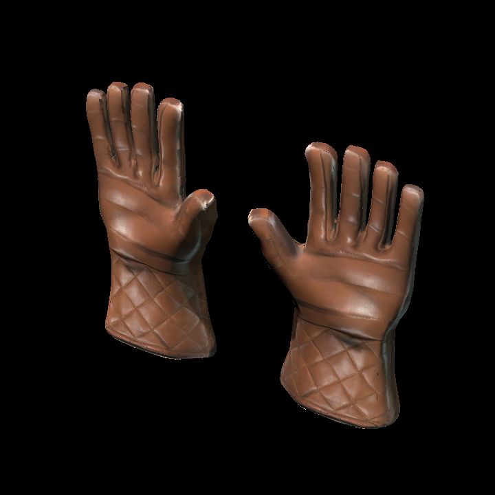 Quilted leather gloves - upright pair