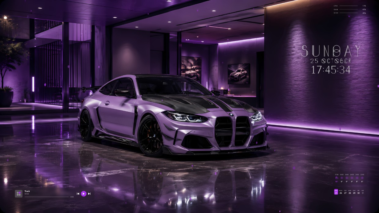 Purple BMW M4 Showroom