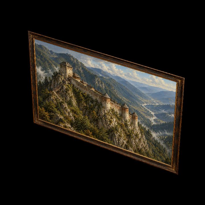 Painting, Poenari Castle Small {2D}