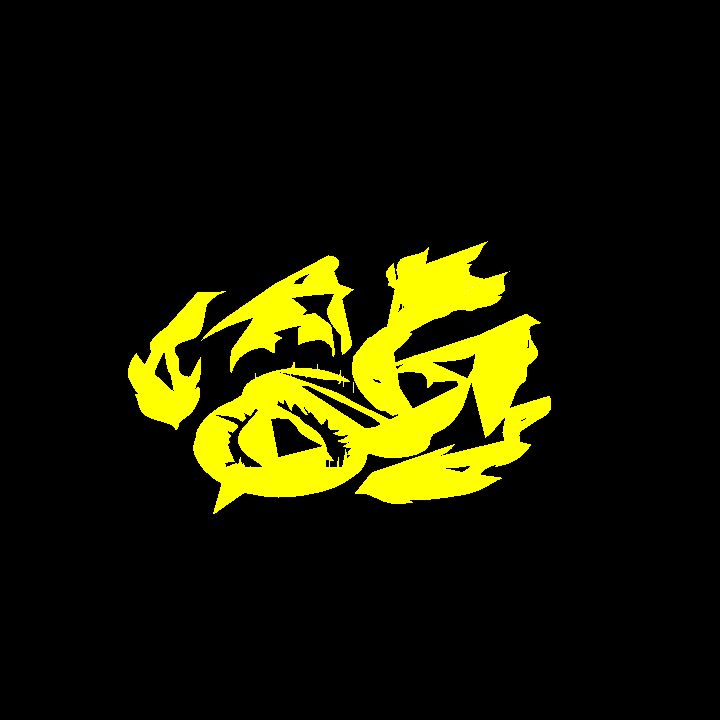 A glowing sigil - yellow serpent