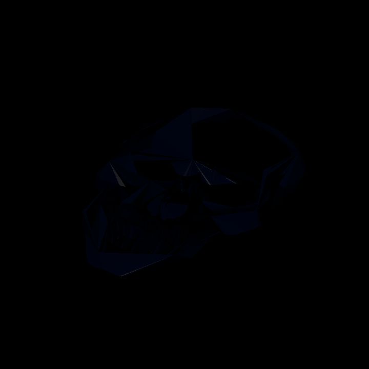 A glowing sigil - black skull