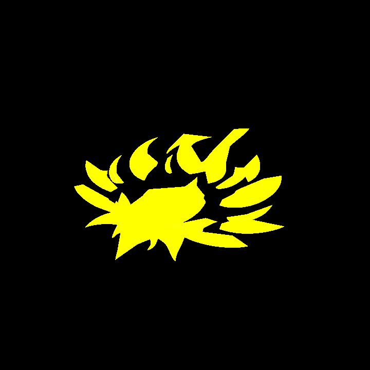 A glowing sigil - yellow flame
