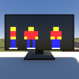 Spinning Pixelated Bob in working RGB Screen