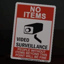 No Items Sign