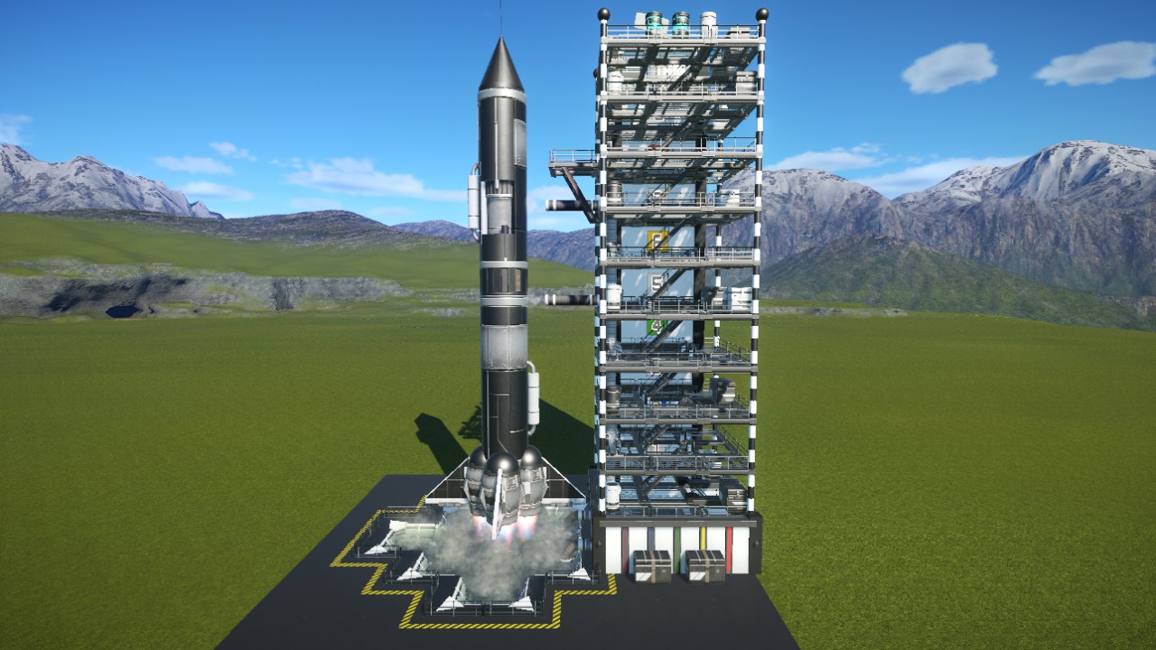 Sci-Fi Shops Building 3 (1 Shop and Rocket Starting Ramp with Scenery)