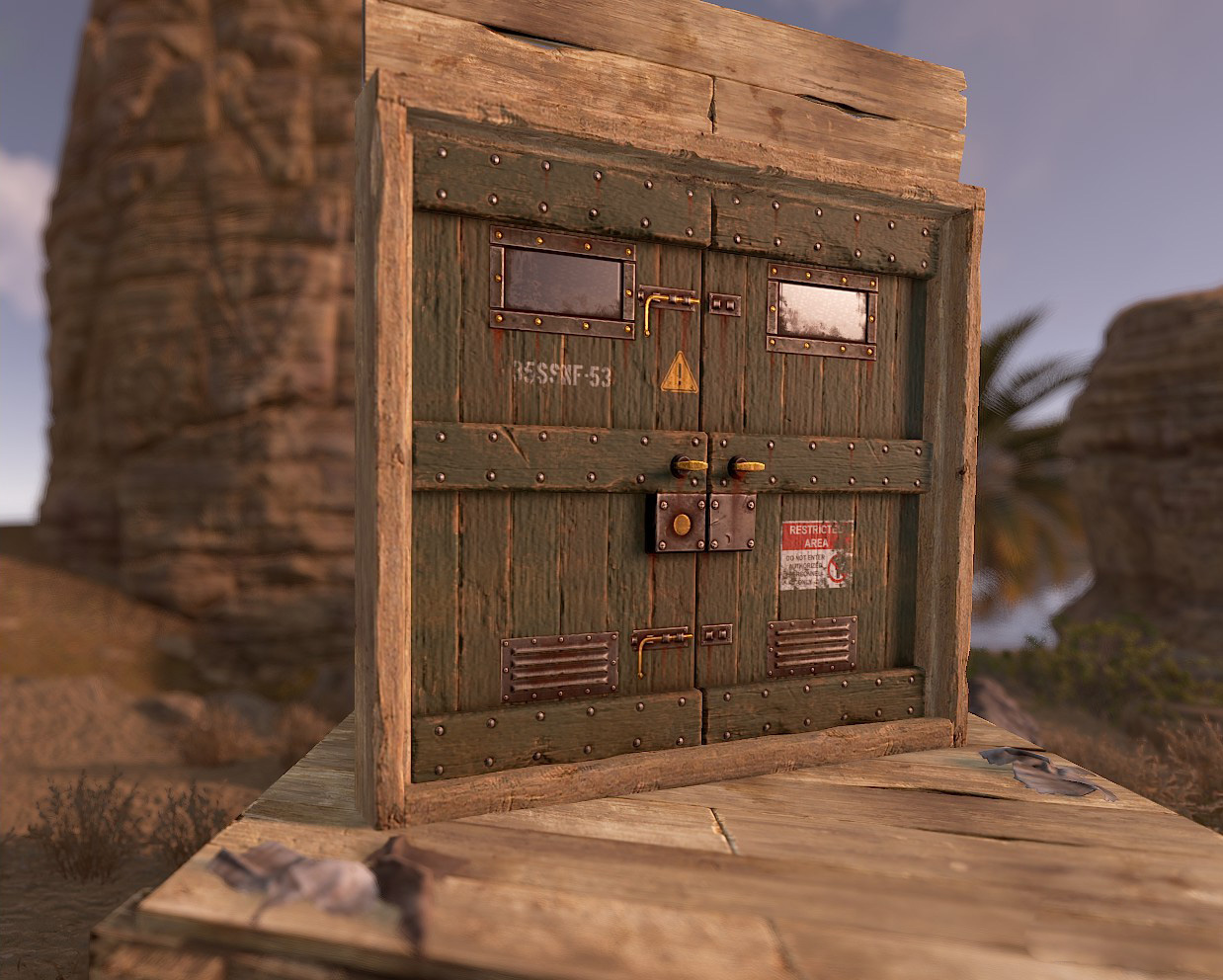 Military Storage Wooden Double Door thumbnail 9