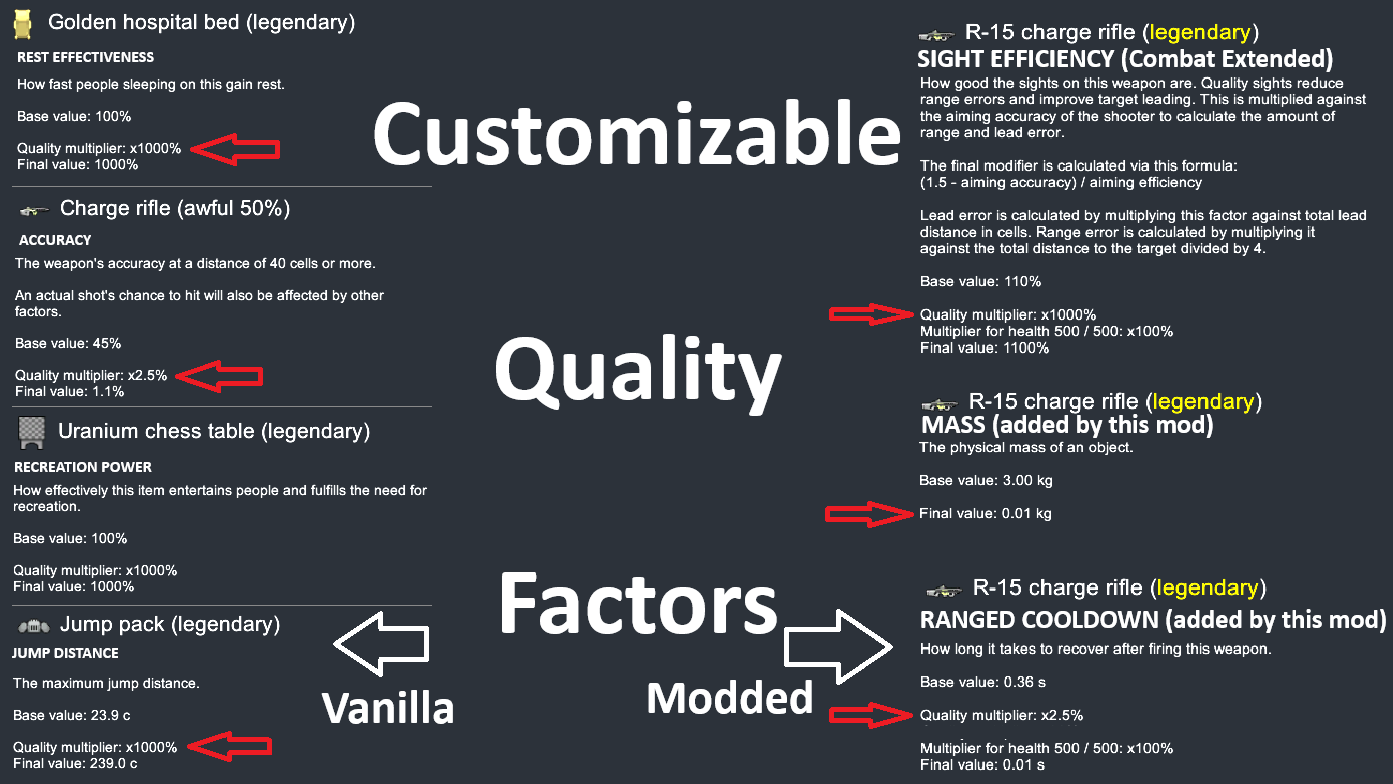 Quality Factors (Continued) mod preview for RimWorld