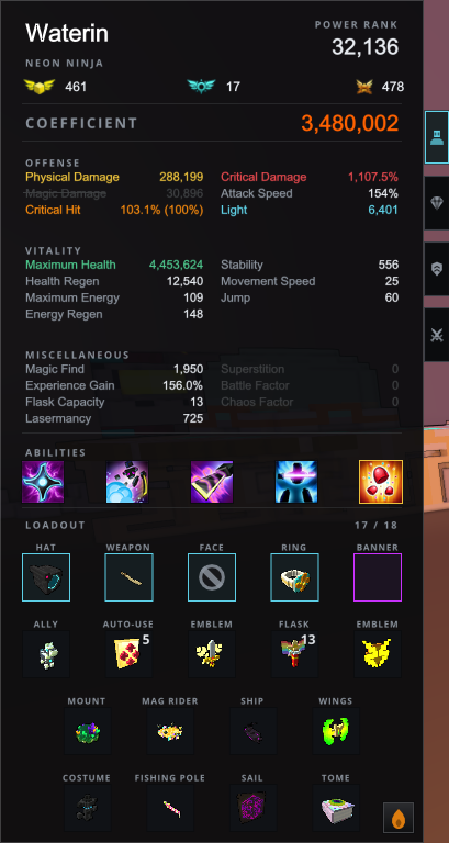 Zakros UI - Gem Lens Charsheet preview
