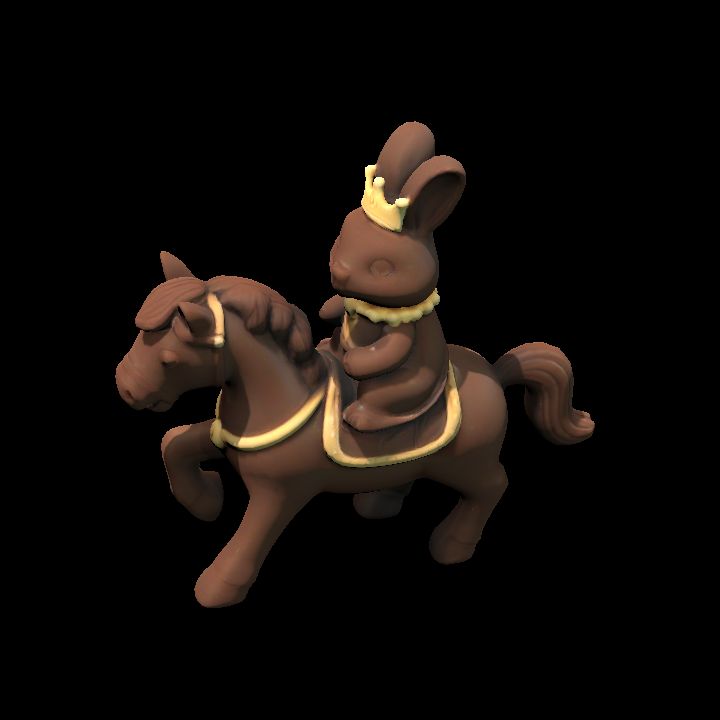 Hollow Chocolate Bunny queen horseback