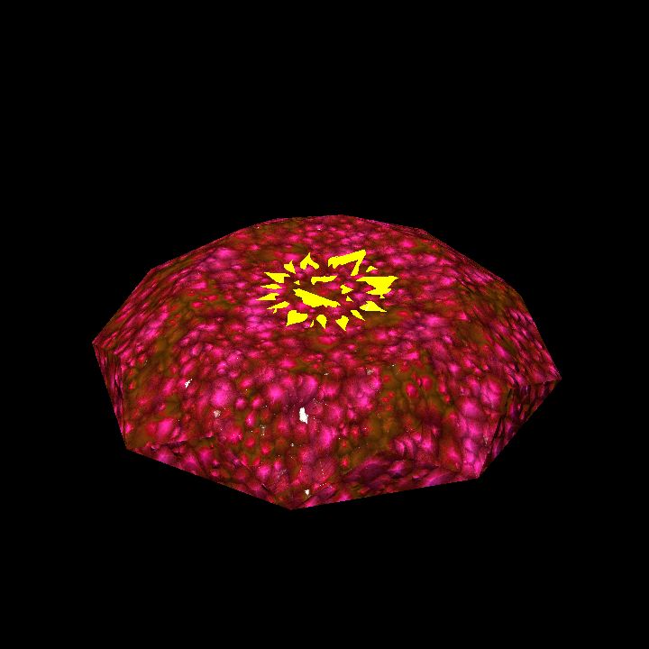 A glowing sigil stone E - burst