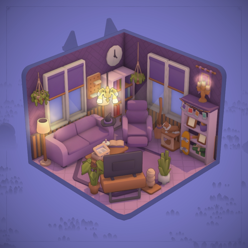 worm purple living room