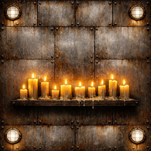BRUTALIST WALL WITH CANDLES