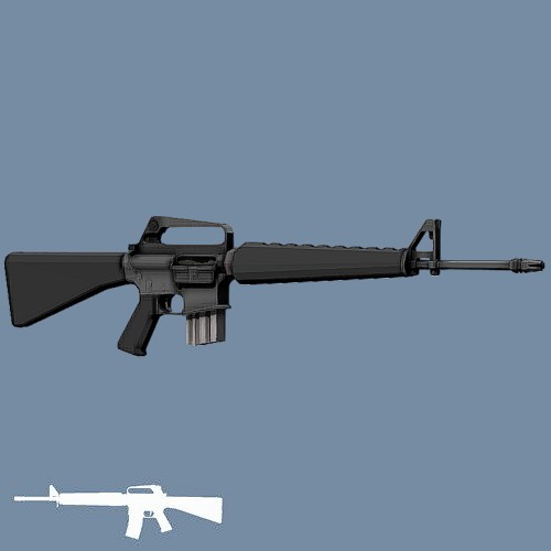 Low Poly M16-A1 (M16)
