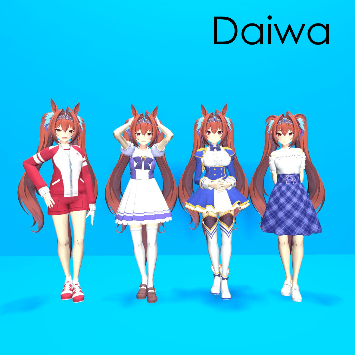 Umamusume : Daiwa Scarlet (4 Outfits Combined) PM/Npc & Ragdoll [FIXED ARMS]