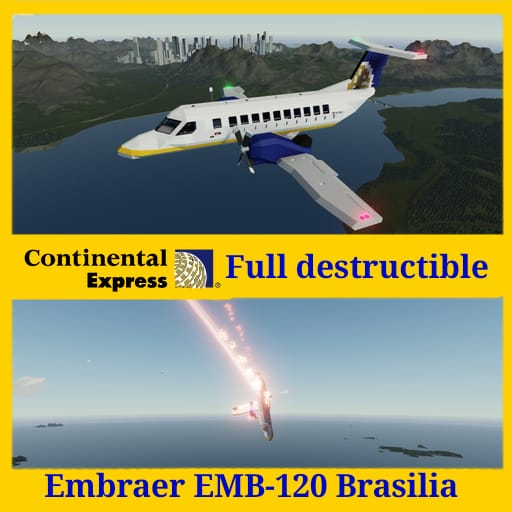 Embraer EMB-120 Continental Express(Destructible)