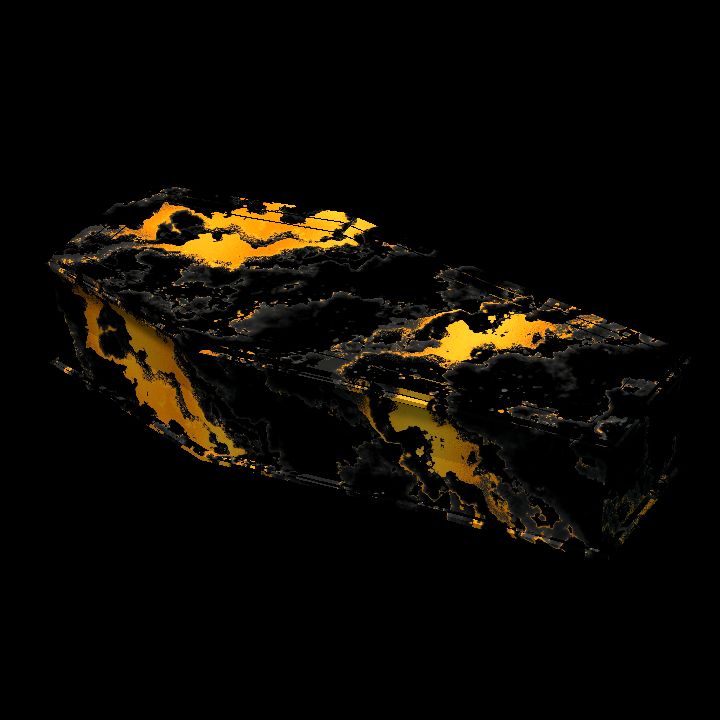 Coffiin, Cristalyn Black & Yellow Marble