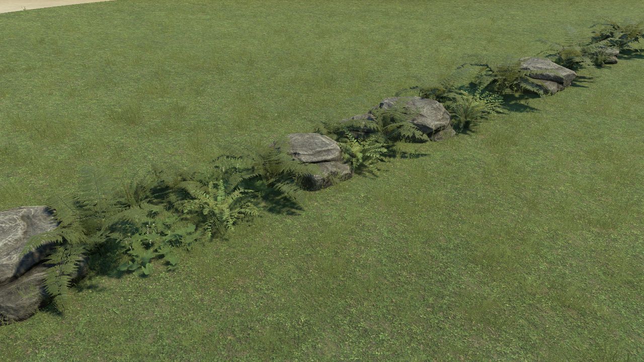 Line of Rocks and Plants