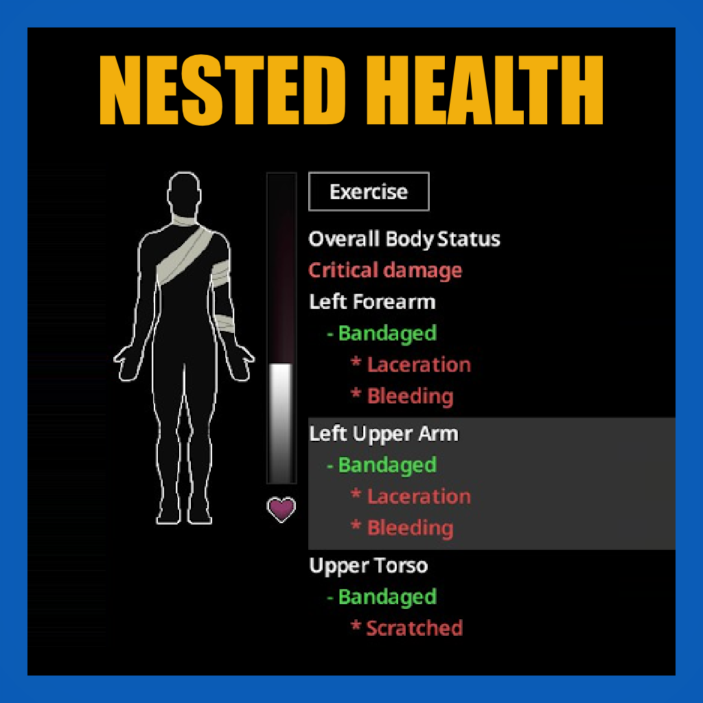 Nested Health Info – Project Zomboid Mod