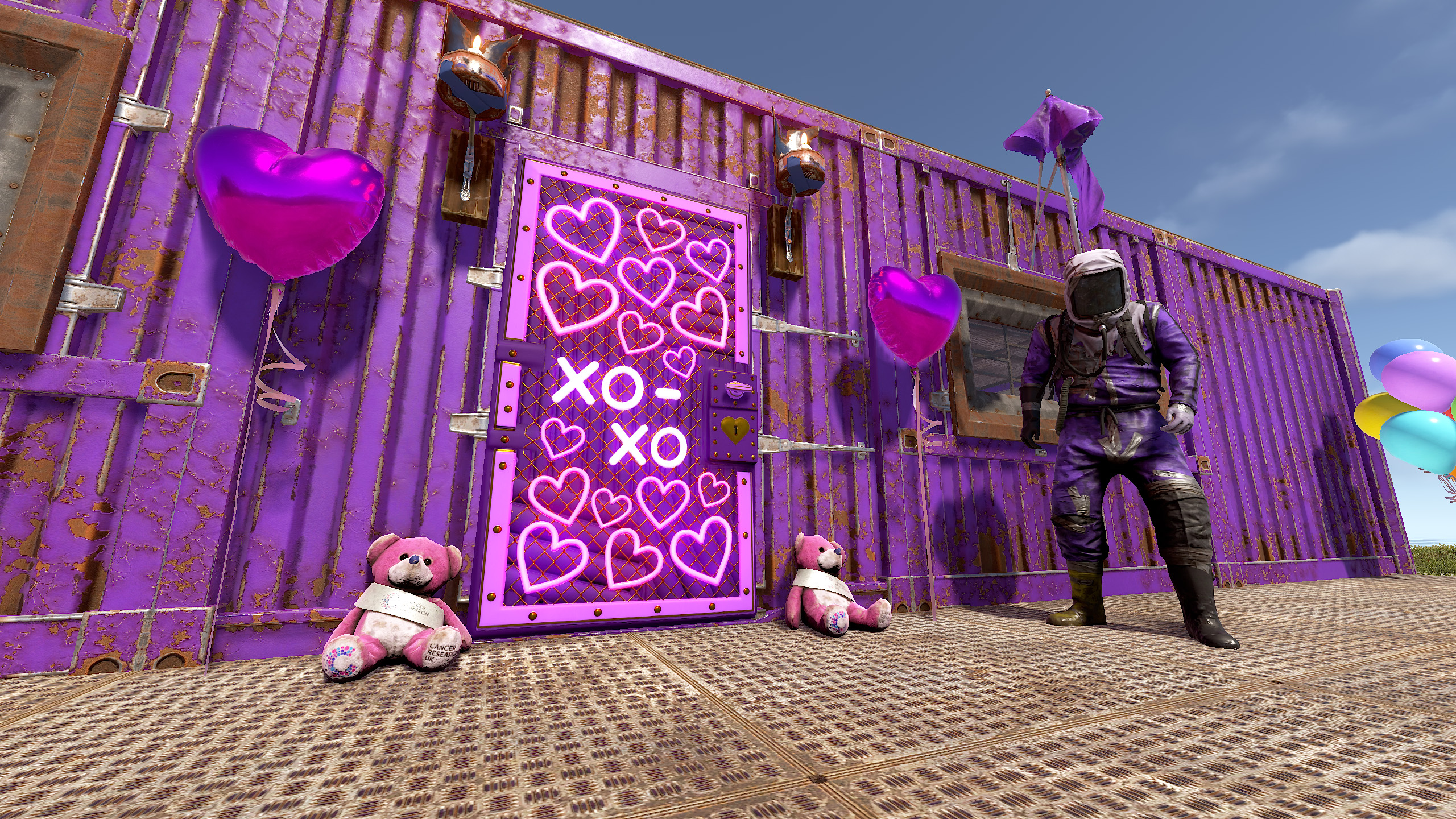 Neon Hearts Sheet Metal Door screenshot 1