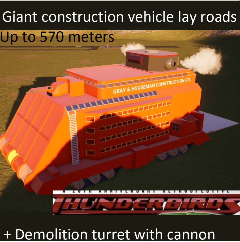 Construction vehicle lay roads up to 570 meters prototype