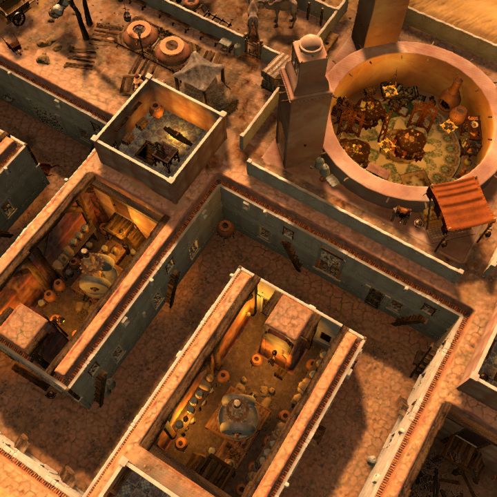 ASBADS & DEPOT - a desert granary with wind mills, 52x36 (w/o roofs)