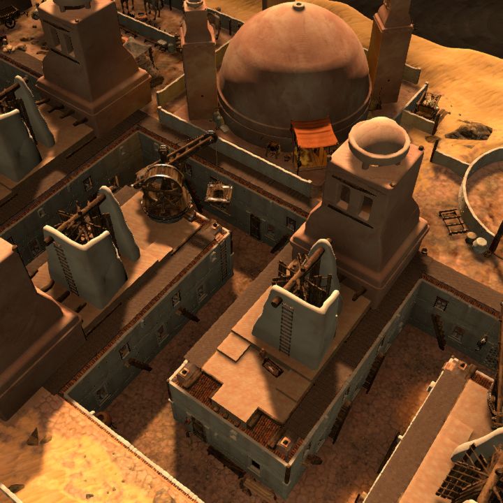 ASBADS & DEPOT - a desert granary with wind mills, 52x36 (roofed)