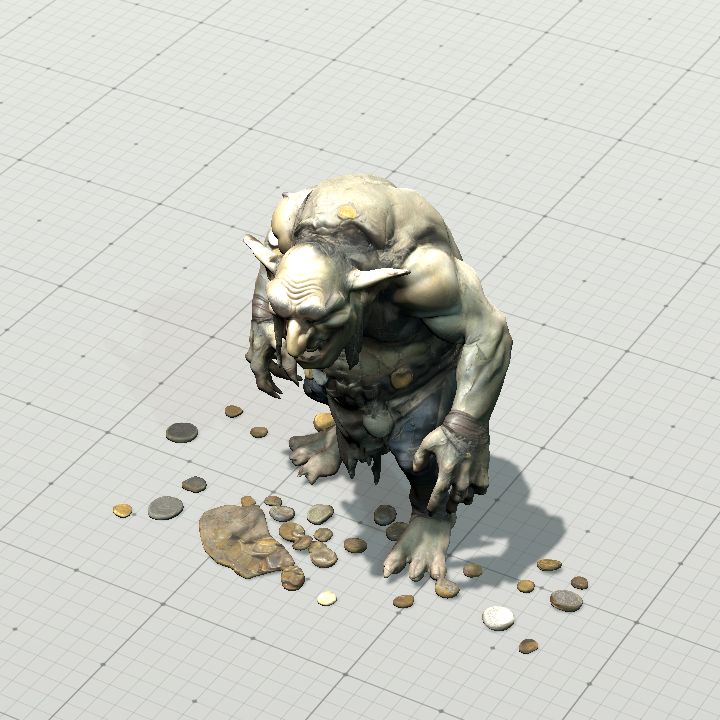 bridge troll, greedy looking