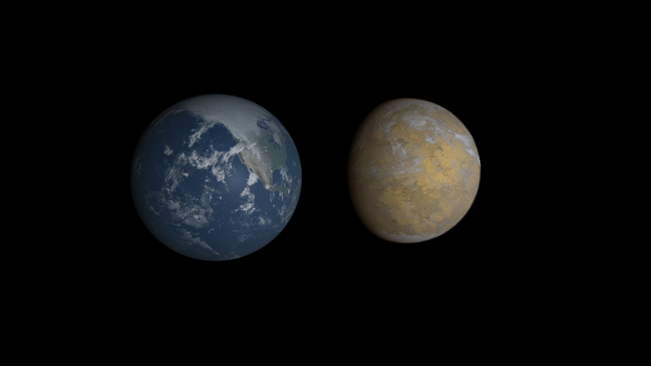 Earth compared to Kepler-186 f