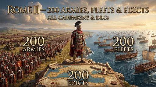 Rome II — 200 Armies, Fleets & Edicts | All Campaigns & DLCs preview