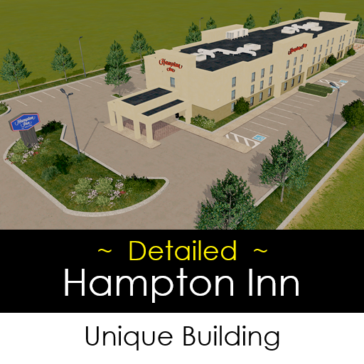 Detailed Hampton Inn (Unique Building)