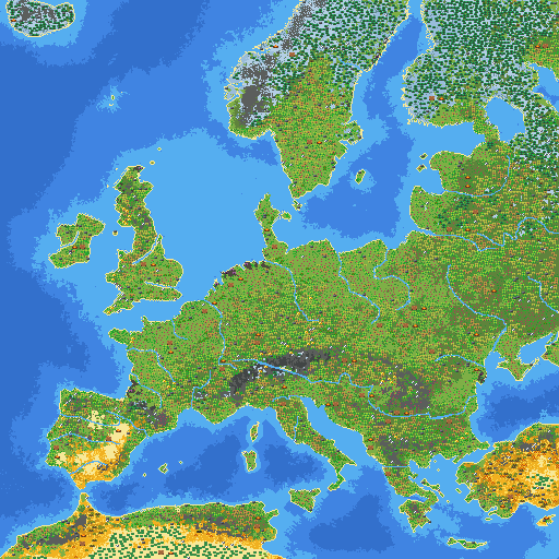 All European Countries 1kmi²