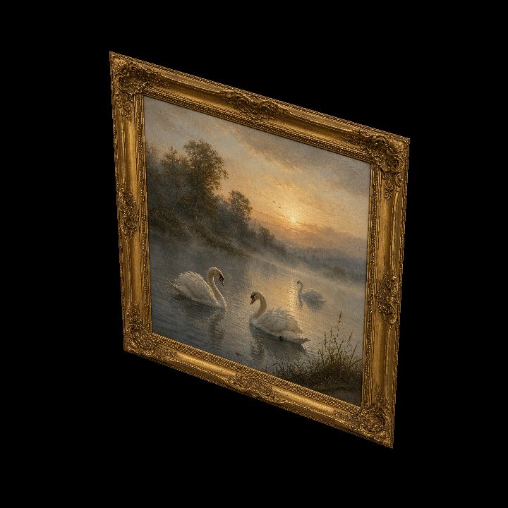 Painting, Swans of Dawn {2D}
