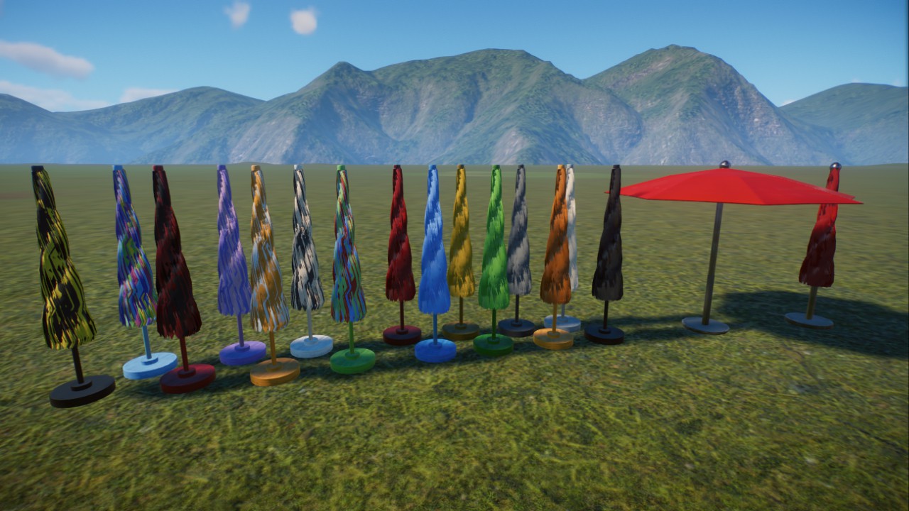umbrellas/parasols/ closed parasols 15 pieces + 1set, Sonnenschirme geschlossen 15 Stück + 1 Set