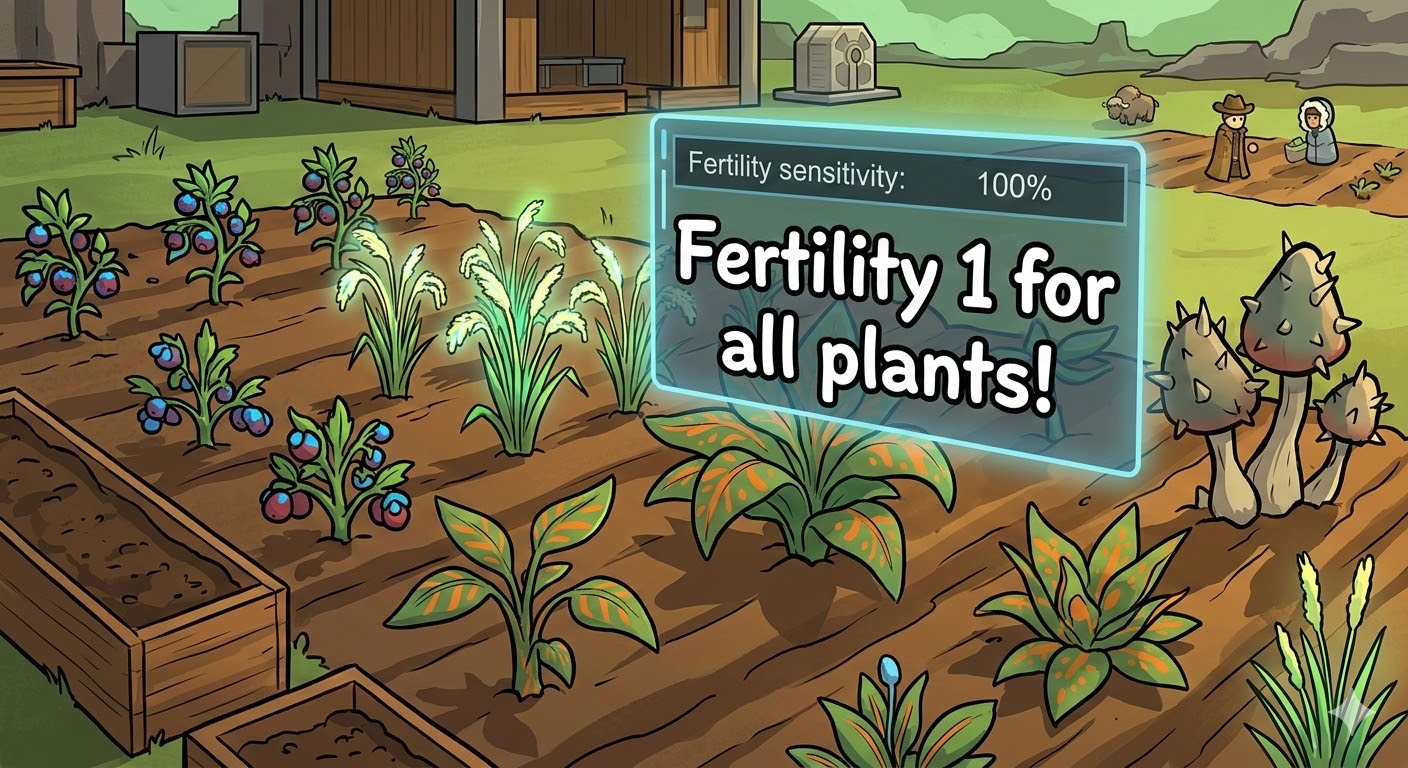 Plant Fertility Patch mod preview for RimWorld