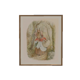 Mrs. Rabbit -picture 60 x 70 cm Wood frame