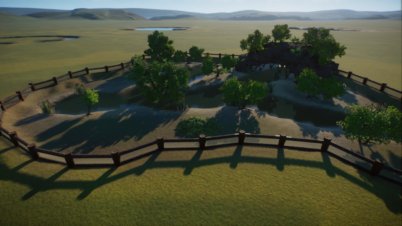 Crocodile swamp with custom cave and wooden fence (Base game) preview