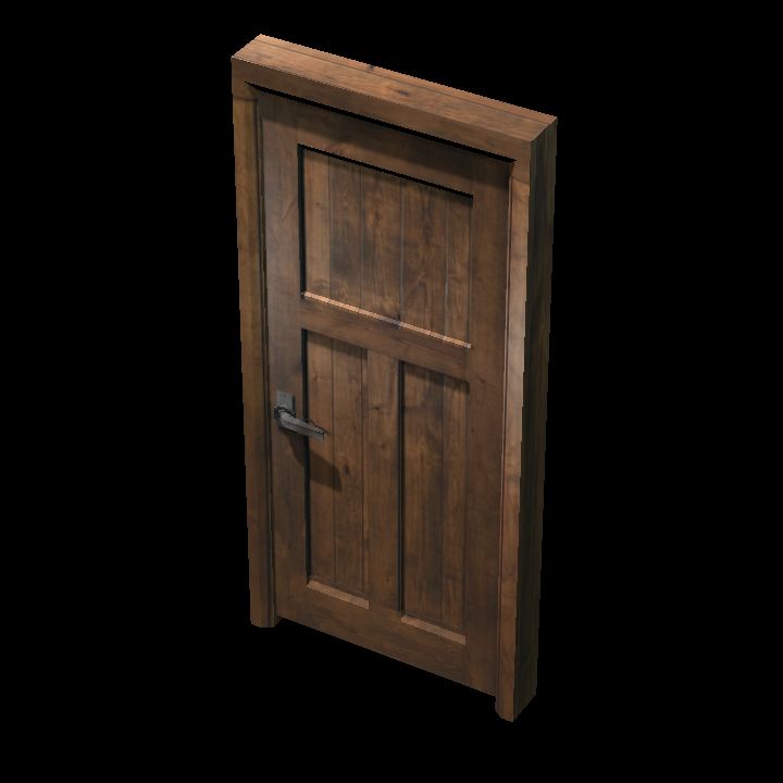 wooden door #3 low poly