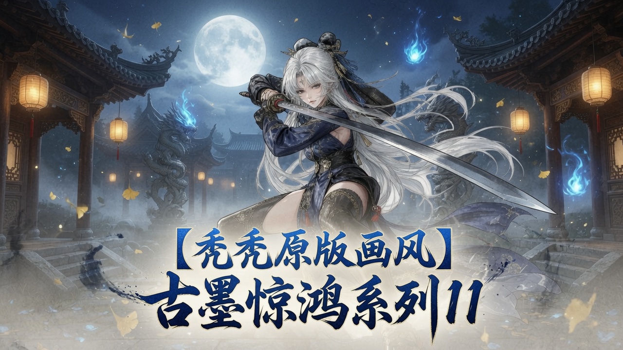 【秃秃原版画风】古墨惊鸿系列11（1*女立绘+NPC+独立战斗小人）